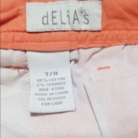 Delia’s Evan Orange shorts size 7/8   Two slant front pockets. 2 back pockets - Picture 7 of 7